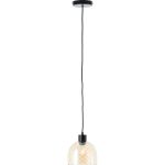Brilliant Casto Pendel Lampe Glass Pendel Lampe Metall Svart Beige | 190mm - Egnet for 1x E27