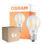 Fordelspakning 6x Osram LED Superstar E27 Pære Filament Klar 7.5W 1055lm - 940 Kald Hvit | Beste Fargegjengivelse - Dimbar - Erstatter 75W