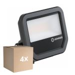 Fordelspakning 4x Ledvance LED Flomlys Aluminium Svart 17W 2400lm 100D - 840 Kald Hvit | IP66 - Symmetrisk