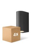 Fordelspakning 4x D'Lite Veggbelysning Vossem Svart Up & Down| IP54 - Egnet Til 2x GU10