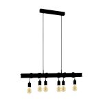 Eglo Pendel Lampe Townshend 6 Stål Svart | IP20 - Egnet for 6x E27 